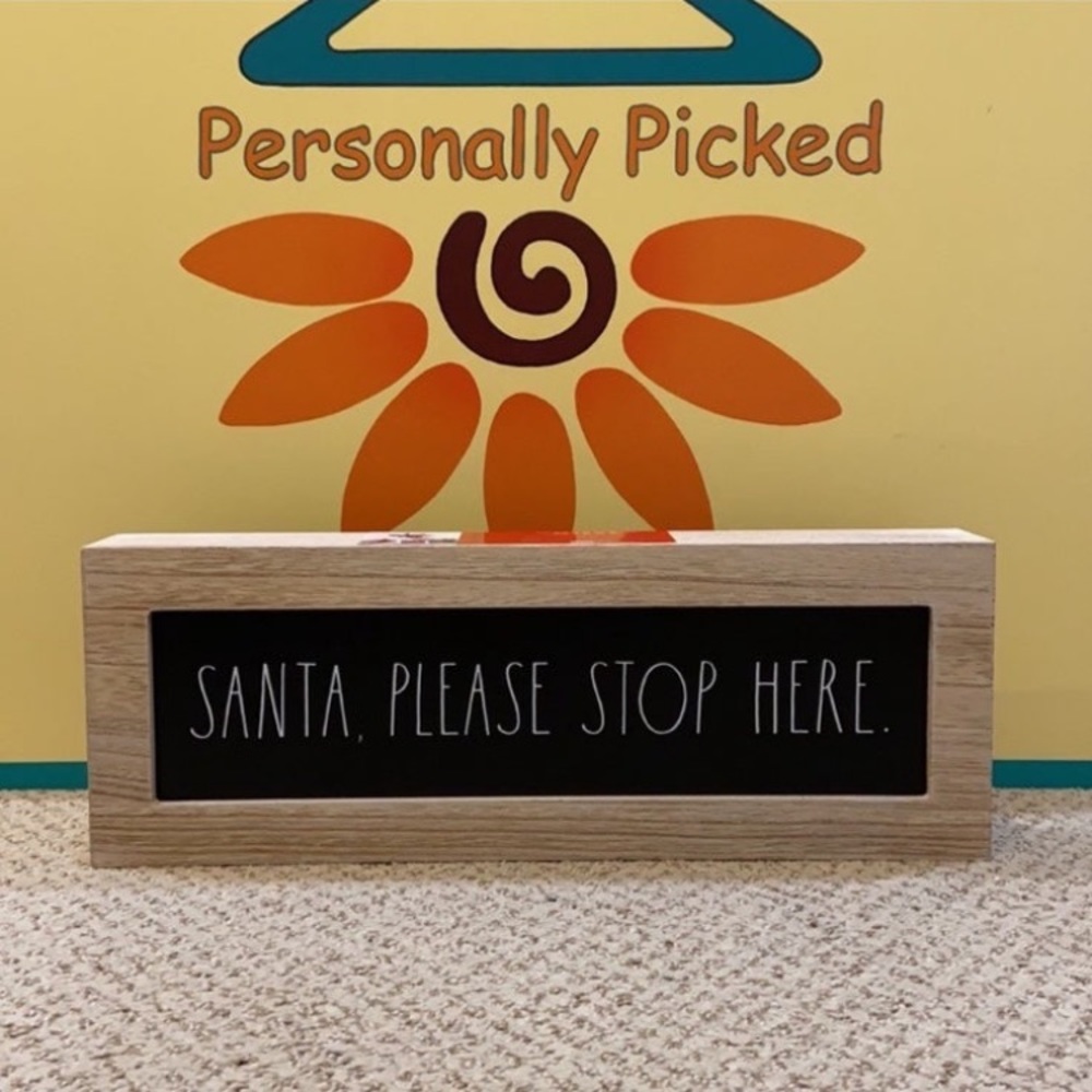Rae Dunn SANTA PLEASE STOP HERE Wooden Sign
